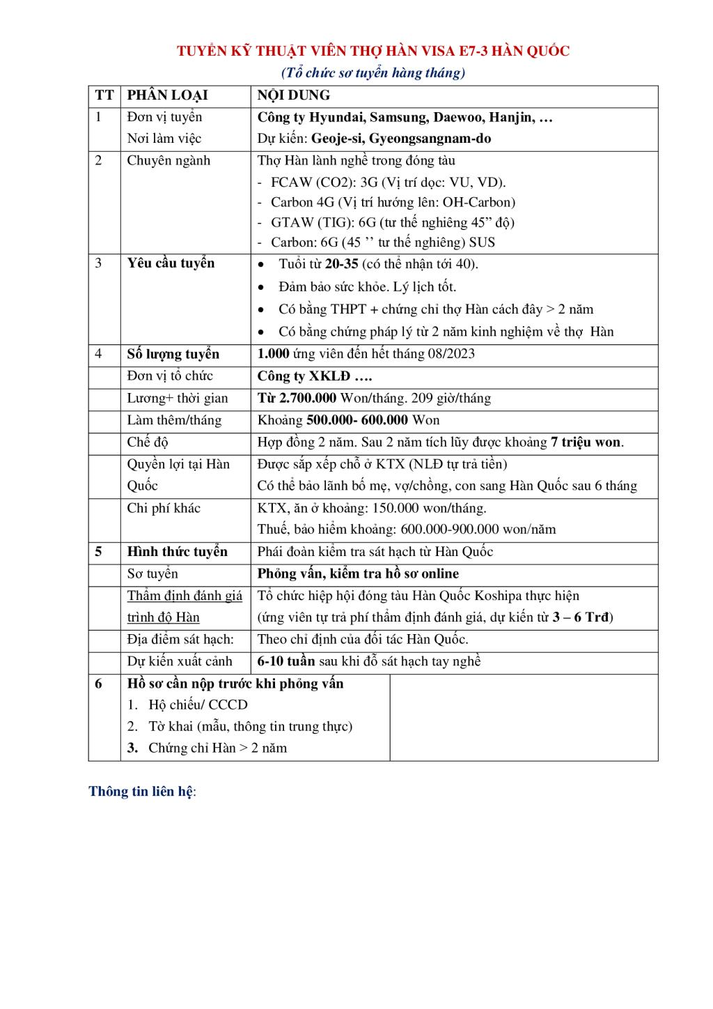 Xử phạt 4 doanh nghiệp xuất khẩu lao động - Khi chưa có giấy phép của Cục Quản lý lao động ngoài nước cấp tuyển lao động Thợ hàn theo Visa E7-3