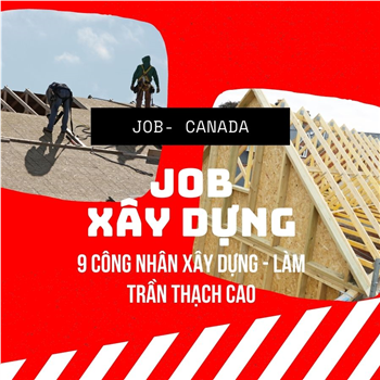 Job - Xây dựng: Công nhân làm trần thạch cao tại Canada